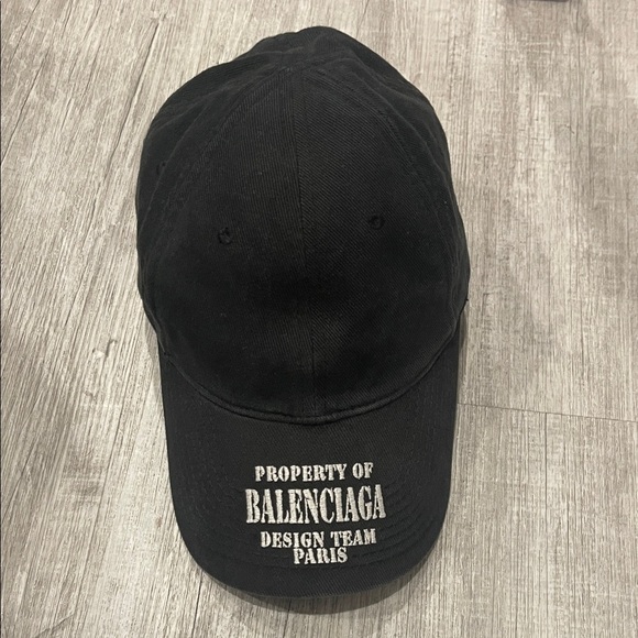 Balenciaga Other - Balenciaga Black Baseball Cap with White Embroidered Logo